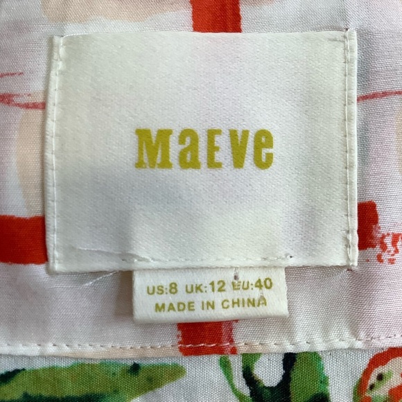 MAEVE Red & Green County Fair Pleated Skirt Size 8 - Picture 12 of 16